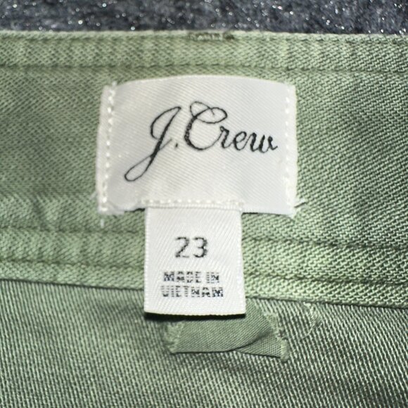 J Crew Skirt Womens 23 Utility Button Front Green Cotton Pockets - Picture 3 of 6